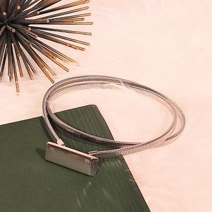 Small vintage silver coil belt, cinch, rectangle clasp